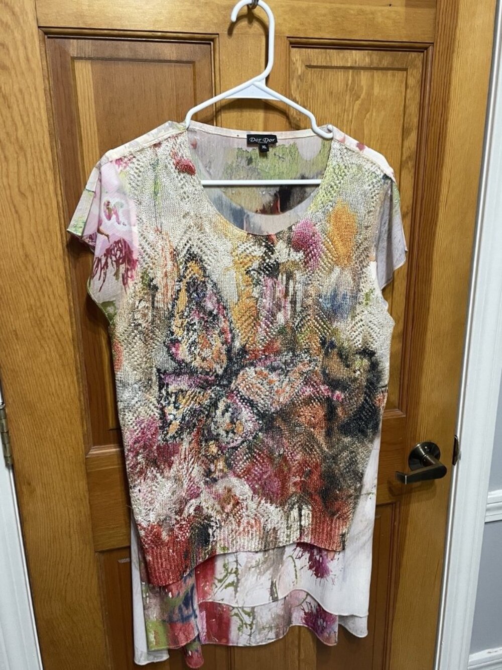 VTG 2000s Dor Dor Couture Dress Anthropologie Mixed Media Artsy Layered Colorful